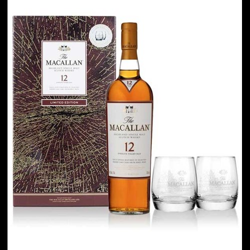 Macallan 12 Sherry Oak Limited Edition Glass Gift Pack